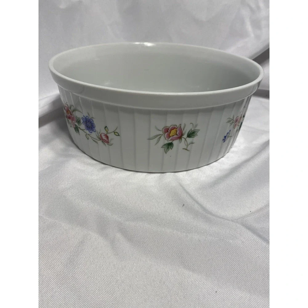 spring night vintage‎ oven to table bake ware bowl casserole dish 7827 floral